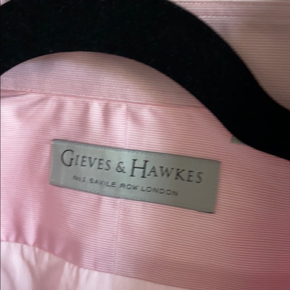 Gieves&Hawkes pink stripe dress shirt size 16 - Picture 3 of 8